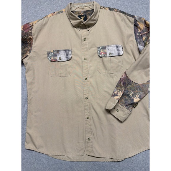 King's Outdoor World Other - Kings Outdoor World Mens 2XL-R Camo‎ Accent Hunting Shirt Tan Mountain Shadow